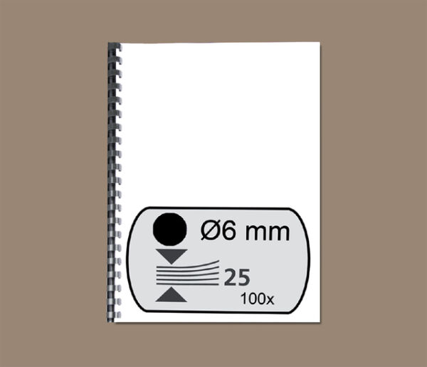 BINDRUG GBC 6MM 21RINGS A4 ZWART