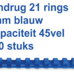 BINDRUG GBC 8MM 21RINGS A4 BLAUW