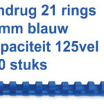 BINDRUG GBC 16MM 21RINGS A4 BLAUW