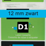 LABELTAPE DYMO 45016 12MMX7M D1 BLAUW/ZWART