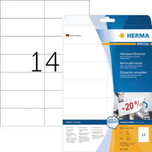 ETIKET HERMA 5081 105X42.3MM VERWIJDERB WIT 350ST