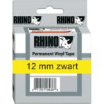 LABELTAPE DYMO 18432 12MMX5.5M RHINO GEEL/ZWART