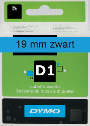 LABELTAPE DYMO 45806 19MMX7M D1 BLAUW/ZWART