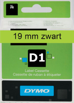 LABELTAPE DYMO 45809 19MMX7M D1 GROEN/ZWART