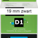 LABELTAPE DYMO 45803 19MMX7M D1 WIT/ZWART