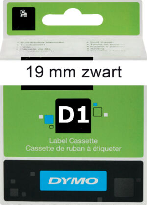 LABELTAPE DYMO 45803 19MMX7M D1 WIT/ZWART