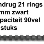 BINDRUG FELLOWES 12MM 21RINGS A4 ZWART