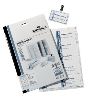 BADGEKAART DURABLE DURAPRINT 54X90MM