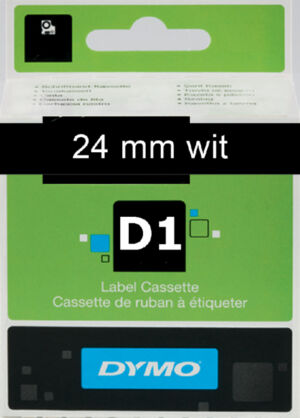LABELTAPE DYMO 53721 24MMX7M D1 ZWART/WIT