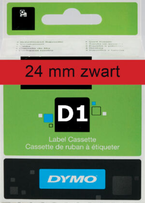 LABELTAPE DYMO 53717 24MMX7M D1 ROOD/ZWART