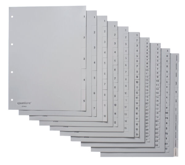 TABBLAD QUANTORE A4 4RINGS PP 1-7 GRIJS