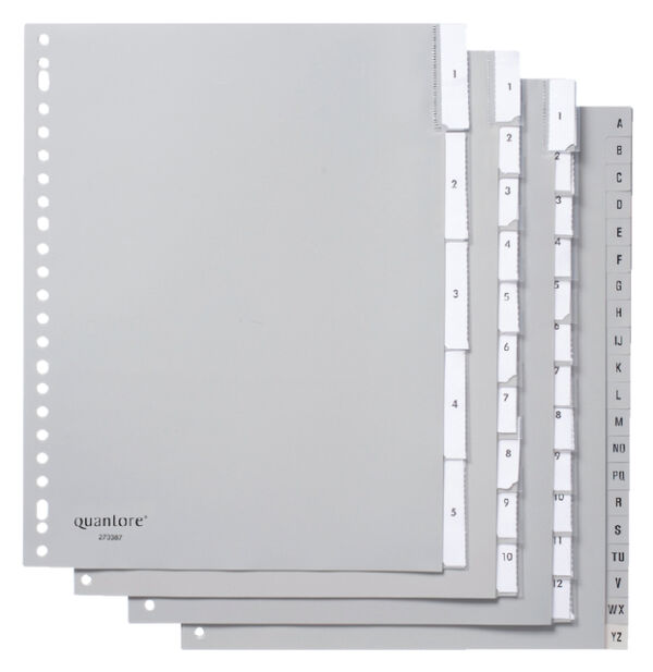 TABBLAD QUANTORE A4 23R PP 1-20 EXTRA BREED GRIJS
