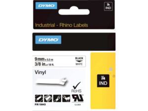 LABELTAPE DYMO 18443 9MMX5.5M RHINO WIT/ZWART