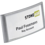 BADGE DURABLE CLASSIC COMBIKLEM 34X74 ZILVERGRIJS