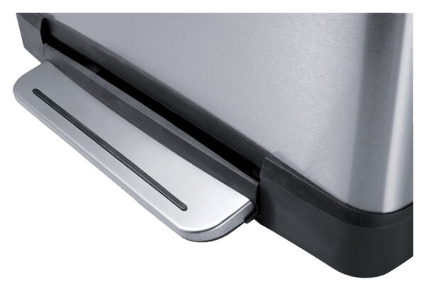 AFVALBAK PEDAALEMMER RECHTHOEKIG 40LITER MAT RVS