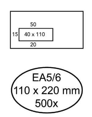 ENVELOP HERMES EA5/6 VL V23 4X11 80GR ZK WIT