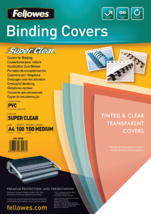VOORBLAD FELLOWES A4 PVC 150MICRON TRANSPARANT