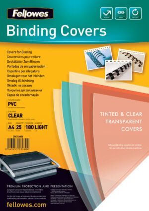 VOORBLAD FELLOWES A4 PVC 180MICRON TRANSPARANT