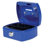 GELDKIST PAVO 125X95X60MM MET GLEUF BLAUW