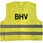 VEILIGHEIDSVEST MET OPDRUK 'BHV' GEEL