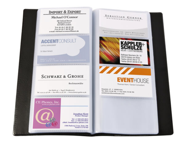 VISITEKAARTMAP SIGEL 90X58MM 192KAARTEN ZWART