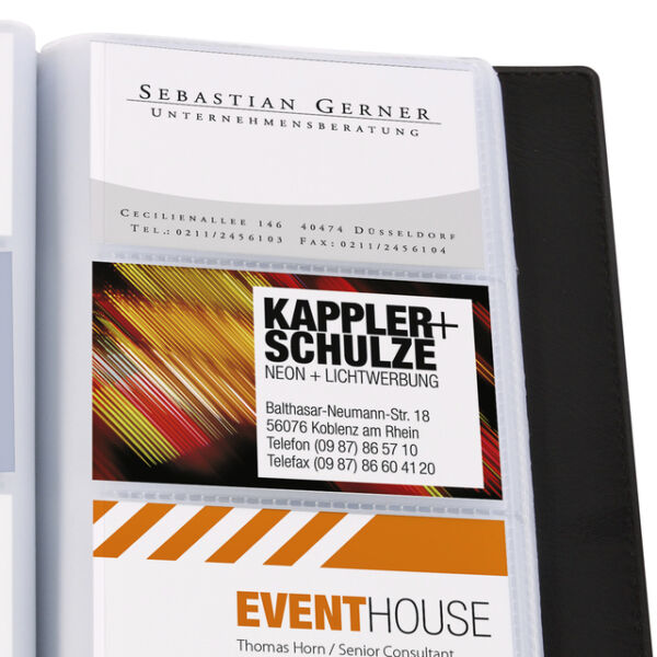 VISITEKAARTMAP SIGEL 90X58MM 192KAARTEN ZWART