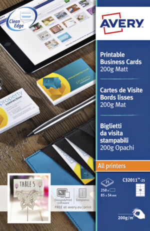 VISITEKAART AVERY C32011-10 85X54MM 100ST
