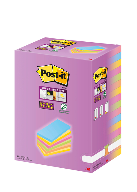 MEMOBLOK 3M POST-IT 655 127X76 COLOR NOTES