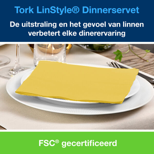 SERVET TORK 478859 LINSTYLE DINNER 39X39CM MOSTERD