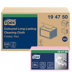 REINIGINGSDOEK TORK 194750 GEVOUWEN ROOD 40VEL