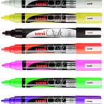KRIJTSTIFT UNI-BALL CHALK ROND FLUO ORANJE
