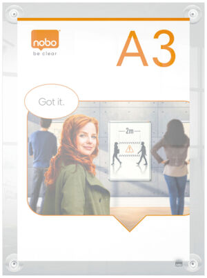 INFOBORD NOBO PREMIUM PLUS A3 ACRYL VERPLAATSBAAR