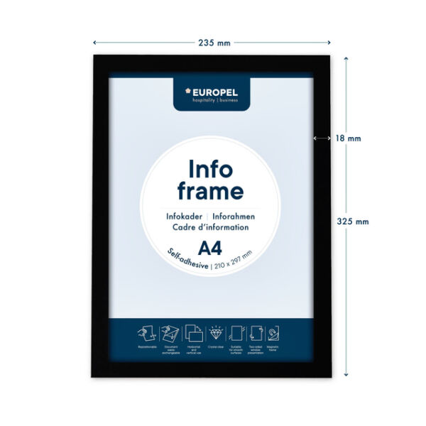 INFOKADER EUROPEL ZELFKLEVEND A4 ZWART