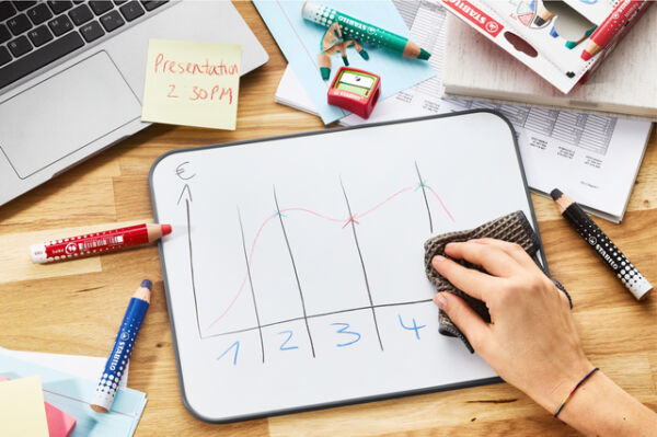 WHITEBOARDPOTLOOD STABILO MARKDRY 648/4 ASS 4ST