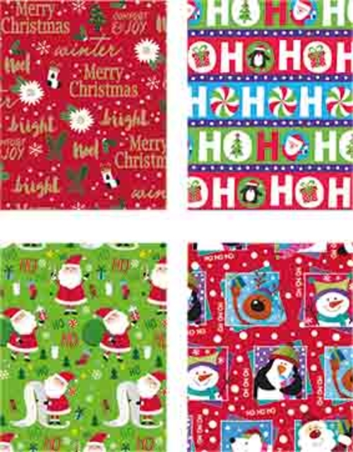 Inpakpapier Kerst 300x100cm assorti